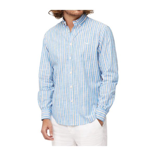 HARMONT & BLAINE Camicia casual Camicia Uomo con motivo a righe Turchese arancio P24-HARMONT & BLAINECRL011012827-849-M - Francavilla Moda